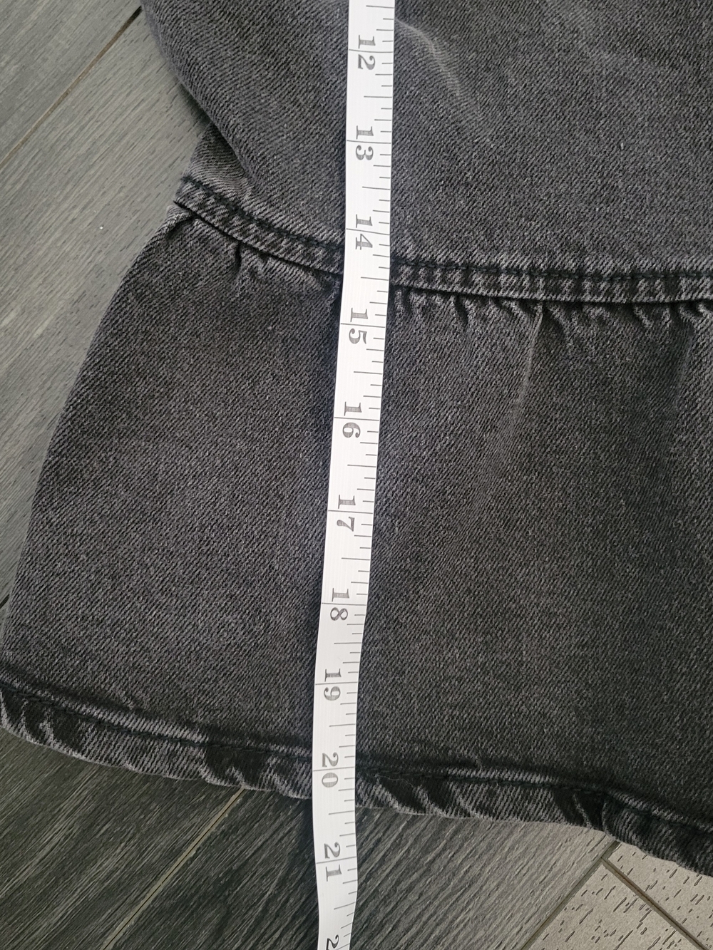 NWT WILD FABLE Size M Gray Wash Denim Corset Peplum Y2K Top Cotton Blend - Picture 10 of 11